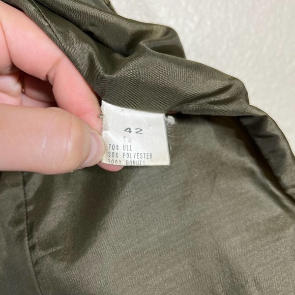 Vintage Mikko Jacket Tweed Velvet Trim Wool Green Women’s Size 42 - Picture 13 of 14